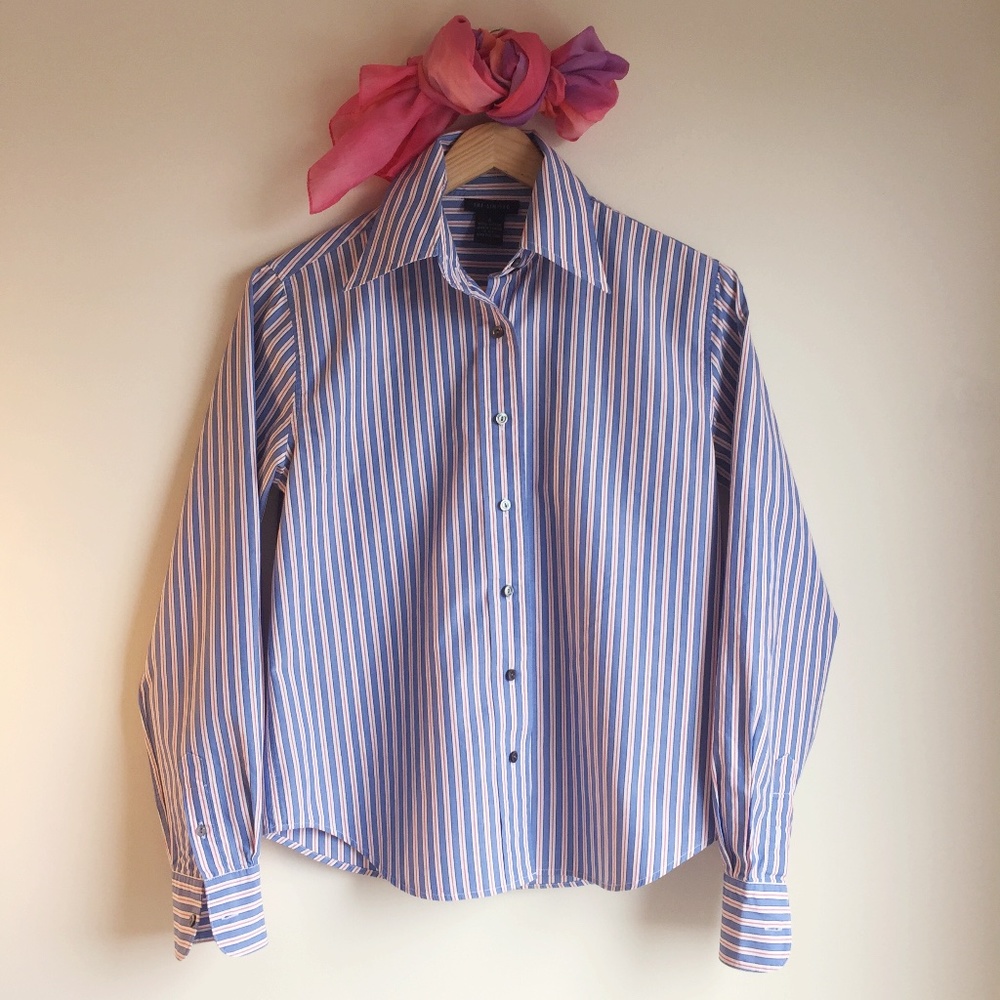 The Limited Womens Long Sleeve Button Down Striped Shirt, Size S